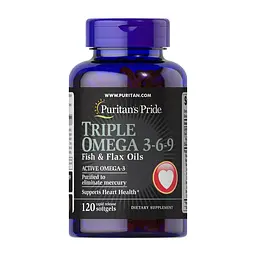 Комплекс жирних кислот Puritans Pride Triple Omega 3-6-9 Fish & Flax Oils 120 softgels
