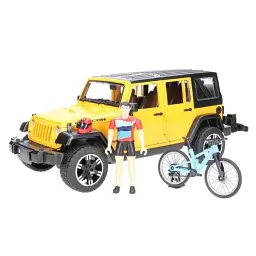 Автомодель Джип Jeep Wrangler Rubicon 1:16 з фігуркою велосипедиста пластикова різнобарвна