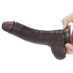 Фалоімітатор із присоскою LoveToy Sliding-Skin Dildo 7 17.5 см коричневий - мініатюра 12