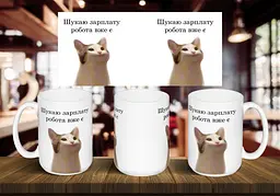 Чашка "Шукаю зарплату, робота вже є" 425 мл Рожева