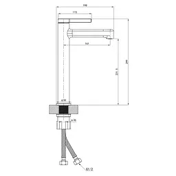 Змішувач для умивальника Mixxus Premium Verdi 001 (Nut) High MI8241, Хром - мініатюра 2