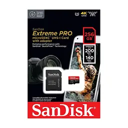 Карта пам'яті SanDisk 256 GB microSDXC UHS-I U3 Extreme Pro+SD Adapter (SDSQXCD-256G-GN6MA) - мініатюра 5