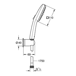 Душовий набір Grohe QuickFix Vitalio Comfort 110 26399001, Хром - мініатюра 2