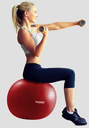 Фітбол York Fitness 55см червоний + насос - мініатюра 4