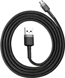 Кабель Baseus Cafule USB for MicroUSB 2.4A 1m grey black (CAMKLF-BG1) - мініатюра 2