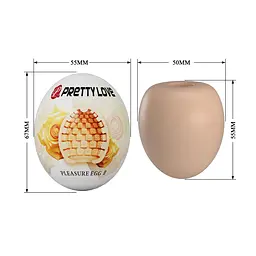 Мастурбатор яйце Pretty Love Pleasure Egg II бежевий - мініатюра 5
