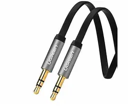 Кабель аудіо UGREEN 3.5mm Male to 3.5mm Male flat Cable 0.5m Black (10723) - мініатюра 2