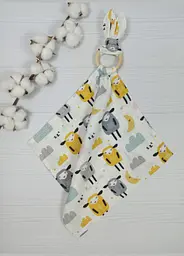 Мусліновий комфортер-гризунець a.l.babybox Баранчики Різнокольорові