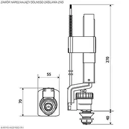 Клапан заповнення K.K.POL ZND/110- 1/2″ МО, нижн. латунь, Хром - мініатюра 2