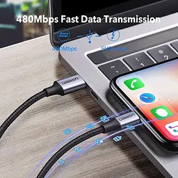 Кабель Ugreen USB 2.0 Type-C M-Lightning M, 1 м, (20V/3A), (60W) Чорний, US304 - мініатюра 5