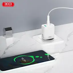 Сітчастий зарядний пристрій XO CE29 20W 1USB-A+1USB-C Fast Charger with TYPE-C cable (NB-Q231A) Білий - мініатюра 3