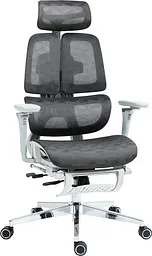Офісне ергономічне крісло GT Racer B-2450 White/Gray - мініатюра 1