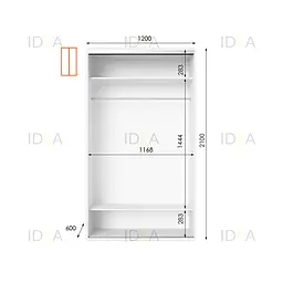 Шафа-купе Idea серія 9 120 x 60 x 210 см Білий Дзеркало - мініатюра 2