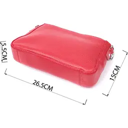 Сумка Shvigel 22836 з натуральної шкіри 26.5х15х5.5 см Червона - мініатюра 3