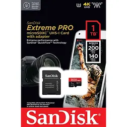 Карта пам'яті SanDisk microSDXC 1TB Extreme Pro UHS-I U3 + SD Adapter [SDSQXCD-1T00-GN6MA] [80275] - мініатюра 5