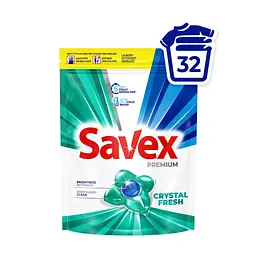 Капсули для прання Savex Premium Crystal Fresh 32 цикли прання 32 шт.