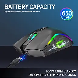 Миша бездротова HXSJ T69 2,4G Hz Black - мініатюра 6
