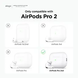 Чохол Elago Silicone Hang Case Nightglow Blue для AirPods Pro 2nd Gen білий (EAPP2SC-ORHA-LUBL) - мініатюра 3