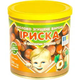 Молоко згущене Первомайський МКК Іриска 8.5% зі смаком горіху 370 г