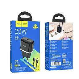 Адаптер HOCO Type-C to Lightning Cable Victorious single port charger set N24 |1Type-C, 20W/3A, PD/QC| - мініатюра 9