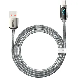 Кабель Baseus Display Fast Charging Cable USB to Type-C 5A 1m CATSK-0S Silver - мініатюра 2