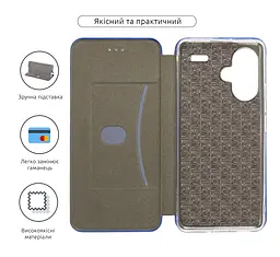 Чехол-книжка для Xiaomi Redmi Note 13 Pro+ 5G, G-Case, синий, кожаный чехол-книжка из экокожи (PU) и TPU, с магнитом, с подставкой и вместительным кардхолдером, противоударный, защита всего корпуса, ArmorStandart (ARM71848) - мініатюра 3