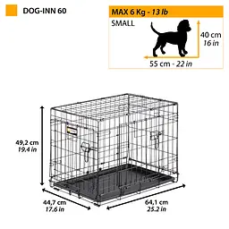 Вольєр для собак Ferplast Dog-Inn 60 чорний 64,1×44,7×49,2 см 73192017 - мініатюра 2