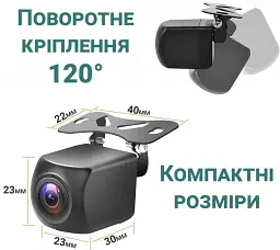 Камера заднього виду Podofo A2961 паркувальна камера CVBS + AHD, IP68, 170 ° UDstore Black (18696) - мініатюра 5