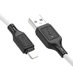 Кабель USB — Lightning силиконовый Hoco Cool silicone cable X90 1 метр белый - миниатюра 4