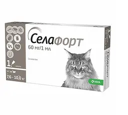 Краплі на холку для котів KRKA «Селафорт», 7,6-10кг (ціна за 1шт)