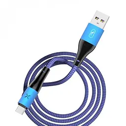 Кабель SkyDolphin S49T LED Aluminium Alloy USB - USB Type-C (M/M), 1 м, Синій (SDUSB-000568)