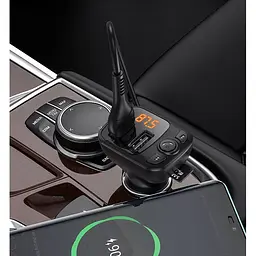 FM трансмітер модулятор Borofone BC41 Eminency QC3.0 Bluetooth чорний - мініатюра 7