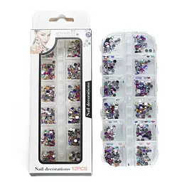 Набір страз для манікюру Aoyasiyue Nail Decoration асорті 12 шт. №2 Кольорові мікс