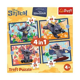 Пазл Trefl Disney Stitch The Movie Відпустка на Гаваях 4 в 1 (35, 48, 54, 70) (5900511346664) - мініатюра 6