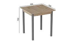 Стіл кухонний Ferrum-decor Дієго 75x70x70 Сірий ДСП Сан-Марино 16мм (FRD-105651) - мініатюра 3