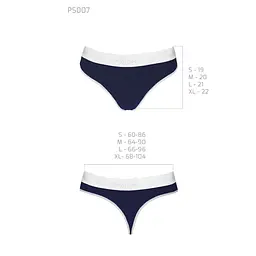 Спортивні трусики-стрінги Passion PS007 PANTIES M, navy blue - мініатюра 6