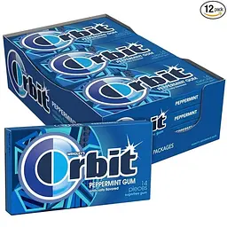 Жувальна гумка ORBIT Gum Peppermint Sugarfree Chewing Gum 12 шт