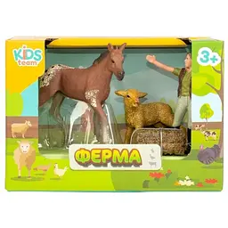 Дитячий іграшковий набір Ферма Kids Team Q9899-T1_2 конячка, вівця, фермерка