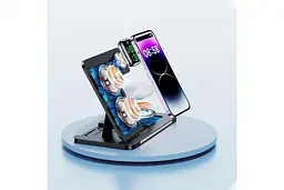 Зарядний пристрій бездротовий — док-станція Remax Minxl Pro Series 22 W 3-in-1 Foldable RP-W70 чорна - мініатюра 2