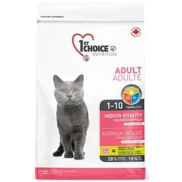 Сухий корм 1st Choice Adult Indoor Vitality Chicken 2.72 кг Фест Чойс курка Віталіті для котів