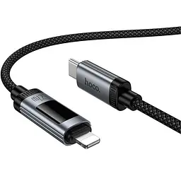 Дата кабель Hoco U148 Lord with display Type-C to Lightning 27W (1.2m) Black - мініатюра 2