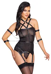 Комплект Cottelli Collection Basque Bondage XL чорний - мініатюра 2