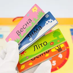 Магнітний календар Viga Toys з годинником українською мовою (50377U) - мініатюра 7