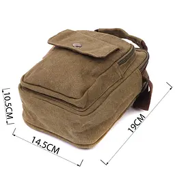 Цікава невелика чоловіча сумка із щільного текстилю Vintage 22219 оливковий - мініатюра 7