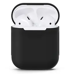 Силіконовий чохол для навушників Airpods 1/2 чорний чохол для аірподс футляр для навушників air pods