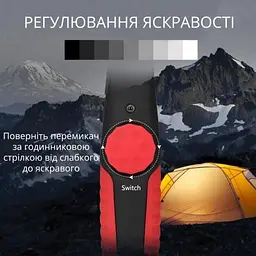 Ліхтар акумуляторний складаний з магнітом Червоний WORKLIGHT-W55-COB - мініатюра 9