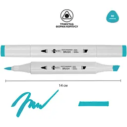 Набір акварельних маркерів Santi Sketch SM-90 смарагдово-блакитний 6 шт. (391120) - мініатюра 2