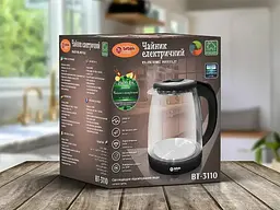 Скляний електричний чайник BITEK без квітки, синє LED-підсвічування 1.8 л 2400 Вт BT-3110 - мініатюра 7