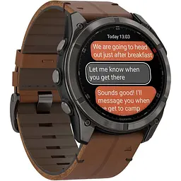 Смарт-годинник Garmin Fenix 8 Pro AMOLED Sapphire 51 мм Carbon Gray DLC Titanium with Chestnut Leather Band 010-03199-40 [145033] - мініатюра 3