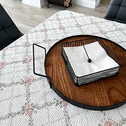 Таця Nice & Cozy Garret Simple металева з дерев'яною основою чорна - мініатюра 4